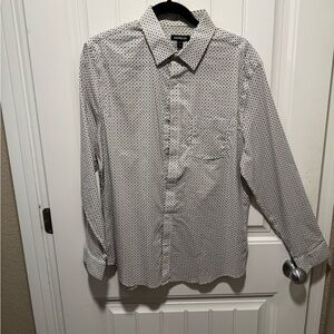 Express Black and White Geometric Shirt